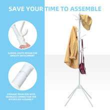 Load image into Gallery viewer, Gymax Metal Coat Rack Stand Hat Hanger Entryway Hall Tree w/ Folding Base & 8 Hooks