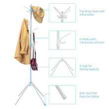 Load image into Gallery viewer, Gymax Metal Coat Rack Stand Hat Hanger Entryway Hall Tree w/ Folding Base & 8 Hooks
