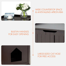 Load image into Gallery viewer, Gymax Cat Litter Box Wooden Enclosure Pet House Sidetable Washroom Storage Bench Brown