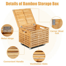 Load image into Gallery viewer, Gymax Bamboo Rolling Storage Organizer Box Wood Storage Office Box