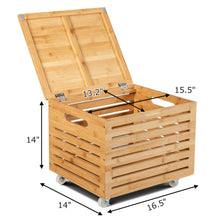 Load image into Gallery viewer, Gymax Bamboo Rolling Storage Organizer Box Wood Storage Office Box