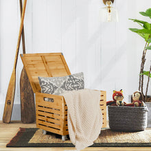 Load image into Gallery viewer, Gymax Bamboo Rolling Storage Organizer Box Wood Storage Office Box