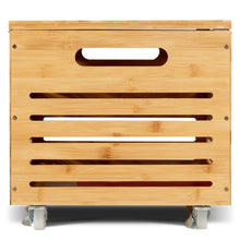 Load image into Gallery viewer, Gymax Bamboo Rolling Storage Organizer Box Wood Storage Office Box