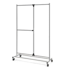 Load image into Gallery viewer, Gymax Heavy Duty Dual Bar Adjustable Garment Rack Rolling Clothes Organizer On Wheels
