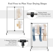 Load image into Gallery viewer, Gymax Heavy Duty Dual Bar Adjustable Garment Rack Rolling Clothes Organizer On Wheels