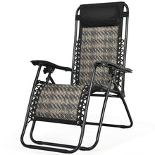 Load image into Gallery viewer, Gymax Set of 2 Folding Rattan Patio Zero Gravity Lounge Chair Recliner w/ Headrest