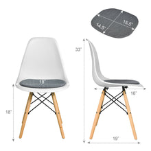Load image into Gallery viewer, Gymax 4PCS Dining Chair Mid Century Modern DSW Chair Furniture W/ Linen Cushion White