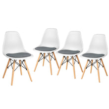 Load image into Gallery viewer, Gymax 4PCS Dining Chair Mid Century Modern DSW Chair Furniture W/ Linen Cushion White