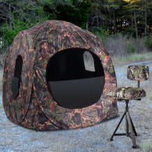 Load image into Gallery viewer, Gymax Swivel Hunting Chair Tripod Blind Stool w/ Detachable Backrest Outdoor Camping