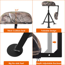 Load image into Gallery viewer, Gymax Swivel Hunting Chair Tripod Blind Stool w/ Detachable Backrest Outdoor Camping
