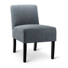 Load image into Gallery viewer, Gymax Accent Chair Fabric Upholstered Leisure Chair Single Sofa with Wooden Legs Grey
