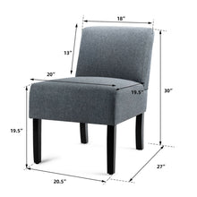 Load image into Gallery viewer, Gymax Accent Chair Fabric Upholstered Leisure Chair Single Sofa with Wooden Legs Grey