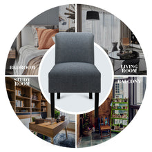 Load image into Gallery viewer, Gymax Accent Chair Fabric Upholstered Leisure Chair Single Sofa with Wooden Legs Grey