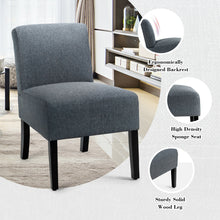 Load image into Gallery viewer, Gymax Accent Chair Fabric Upholstered Leisure Chair Single Sofa with Wooden Legs Grey