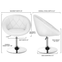 Load image into Gallery viewer, Gymax 1PC Adjustable Modern Swivel Round Tufted Back Accent Chair PU Leather White New
