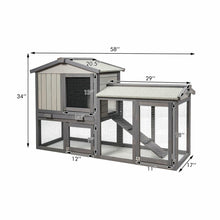 Load image into Gallery viewer, Gymax 58'' Wooden Rabbit Hutch Large Chicken Coop Weatherproof Indoor Outdoor Use Gray
