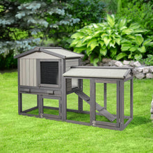 Load image into Gallery viewer, Gymax 58'' Wooden Rabbit Hutch Large Chicken Coop Weatherproof Indoor Outdoor Use Gray