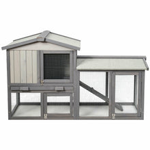 Load image into Gallery viewer, Gymax 58'' Wooden Rabbit Hutch Large Chicken Coop Weatherproof Indoor Outdoor Use Gray