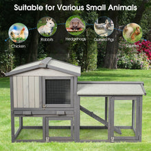 Load image into Gallery viewer, Gymax 58'' Wooden Rabbit Hutch Large Chicken Coop Weatherproof Indoor Outdoor Use Gray