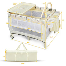 Load image into Gallery viewer, Gymax Portable Foldable Baby Playard Playpen Nursery Center w/ Changing Station Beige