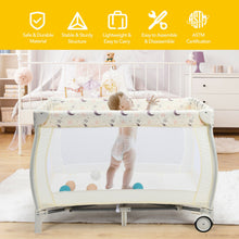 Load image into Gallery viewer, Gymax Portable Foldable Baby Playard Playpen Nursery Center w/ Changing Station Beige