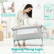 Load image into Gallery viewer, Gymax Portable Baby Bed Side Crib Height Adjustable W/ Music Box & Toys Light Grey