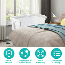 Load image into Gallery viewer, Gymax Portable Baby Bed Side Crib Height Adjustable W/ Music Box & Toys Light Grey