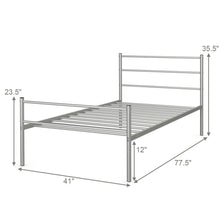 Load image into Gallery viewer, Gymax Twin Size Metal Bed Frame Platform Mattress Foundation W/ Headboard Silver