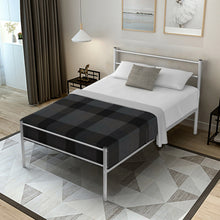 Load image into Gallery viewer, Gymax Twin Size Metal Bed Frame Platform Mattress Foundation W/ Headboard Silver