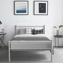 Load image into Gallery viewer, Gymax Twin Size Metal Bed Frame Platform Mattress Foundation W/ Headboard Silver