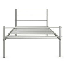 Load image into Gallery viewer, Gymax Twin Size Metal Bed Frame Platform Mattress Foundation W/ Headboard Silver