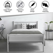 Load image into Gallery viewer, Gymax Twin Size Metal Bed Frame Platform Mattress Foundation W/ Headboard Silver