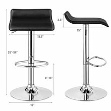 Load image into Gallery viewer, Gymax Set of 2 PU Leather Swivel Bar Stool Adjustable Kitchen Counter Bar Chairs Black