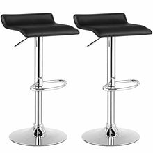 Load image into Gallery viewer, Gymax Set of 2 PU Leather Swivel Bar Stool Adjustable Kitchen Counter Bar Chairs Black