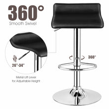 Load image into Gallery viewer, Gymax Set of 2 PU Leather Swivel Bar Stool Adjustable Kitchen Counter Bar Chairs Black
