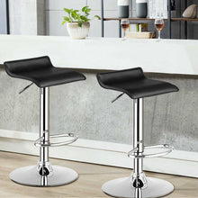 Load image into Gallery viewer, Gymax Set of 4 Swivel Bar Stool PU Leather Adjustable Kitchen Counter Bar Chairs Black
