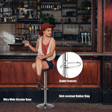 Load image into Gallery viewer, Gymax Set of 4 Swivel Bar Stool PU Leather Adjustable Kitchen Counter Bar Chairs Black