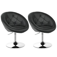 Load image into Gallery viewer, Gymax Set of 2 Swivel Bar Stools Height Adjustable Round Tufted Back Bar Chairs Black