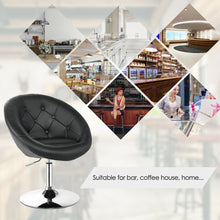 Load image into Gallery viewer, Gymax Set of 2 Swivel Bar Stools Height Adjustable Round Tufted Back Bar Chairs Black
