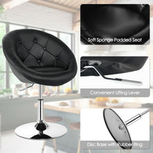 Load image into Gallery viewer, Gymax Set of 2 Swivel Bar Stools Height Adjustable Round Tufted Back Bar Chairs Black