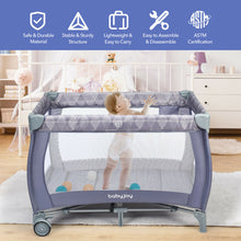Load image into Gallery viewer, Gymax Portable Foldable Baby Playard Playpen Nursery Center w/ Changing Station Grey