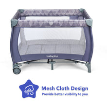 Load image into Gallery viewer, Gymax Portable Foldable Baby Playard Playpen Nursery Center w/ Changing Station Grey