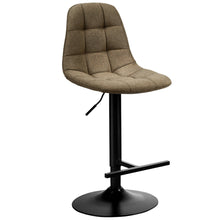 Load image into Gallery viewer, Gymax Set of 2 Adjustable Bar Stools Swivel Counter Height Linen Chairs with Back Brown