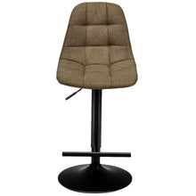 Load image into Gallery viewer, Gymax Set of 2 Adjustable Bar Stools Swivel Counter Height Linen Chairs with Back Brown