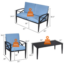 Load image into Gallery viewer, Gymax 4PCS Patio Sofa Conversation Set Outdoor Furniture Set Yard w/ Cushion