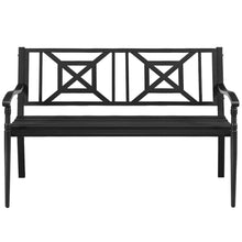 Load image into Gallery viewer, Gymax Park Yard Garden Bench Porch Chair Patio Outdoor Furniture w/ Steel Frame