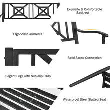 Load image into Gallery viewer, Gymax Park Yard Garden Bench Porch Chair Patio Outdoor Furniture w/ Steel Frame