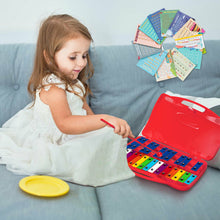 Load image into Gallery viewer, Gymax 25 Notes Kids Glockenspiel Chromatic Metal Xylophone w/ Red Case and 2 Mallets