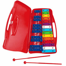 Load image into Gallery viewer, Gymax 25 Notes Kids Glockenspiel Chromatic Metal Xylophone w/ Red Case and 2 Mallets