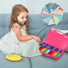 Load image into Gallery viewer, Gymax 25 Notes Kids Glockenspiel Chromatic Metal Xylophone w/ Pink Case and 2 Mallets